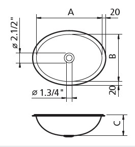 "94115/207 LAVAMANO OVAL 400X275 mm"