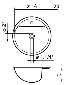 "94115/207 LAVAMANO SEMICIRCULAR Ø340mm"