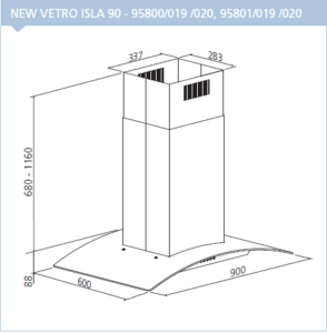 "95801/020 EXTRACTOR NEW VETRO ISLA 90"